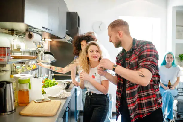single shared kitchen